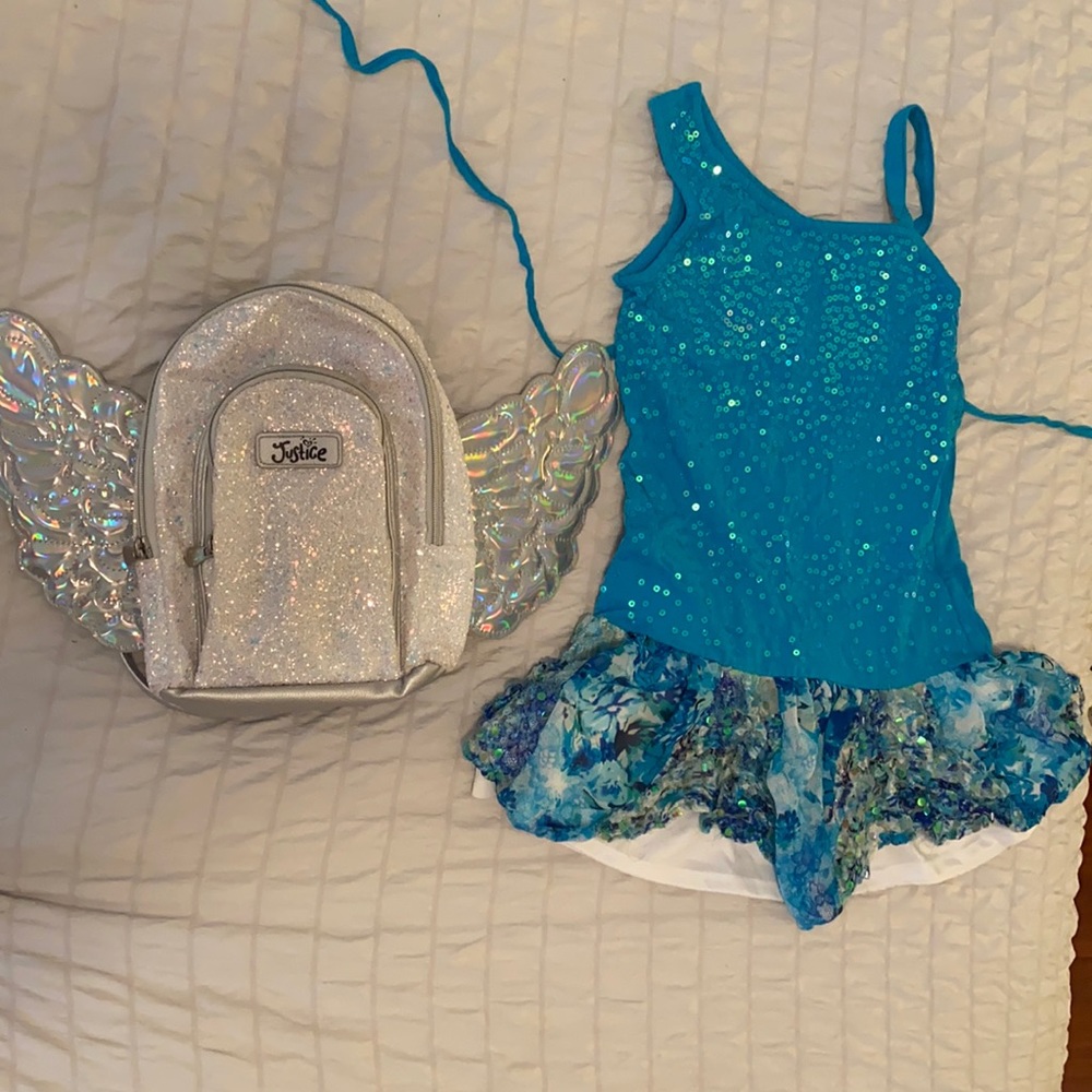 Justice dress and backpack